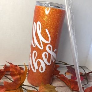 Fall Vibes Glitter Tumbler